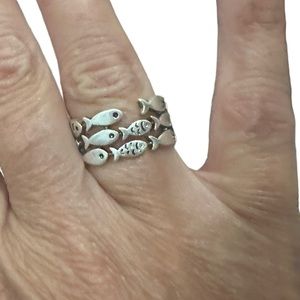 Silver Tiered Fish Ring